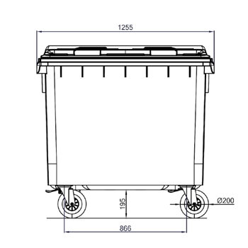 660 liter avfallsbeholder