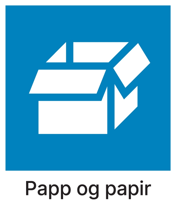 Sorteringsmerke Papir og papp - ECO-NOR AS